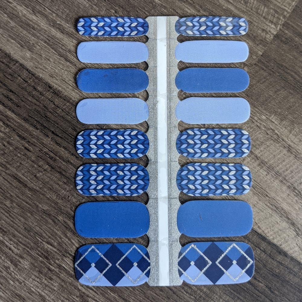 Nail Wraps - Blue Argyle